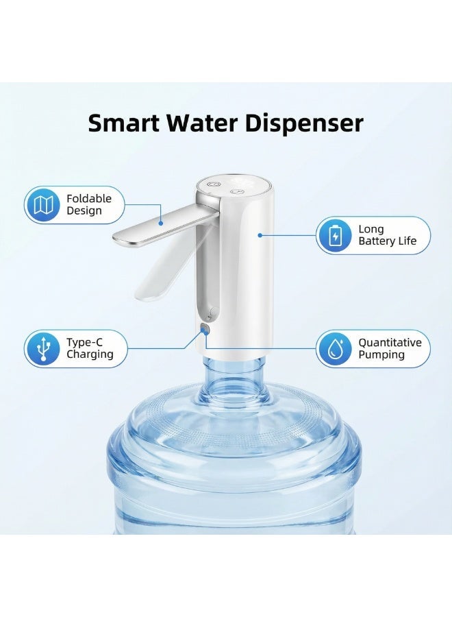 KVLA Folding Electric Water Dispenser Pump for 5 Gallon Bottle Free Quantitative Drinking Water Bottle Pump drinking water bottle dispenser with 1200mAh Battery USB Charging Water Pump  for Home Camping - Image 5